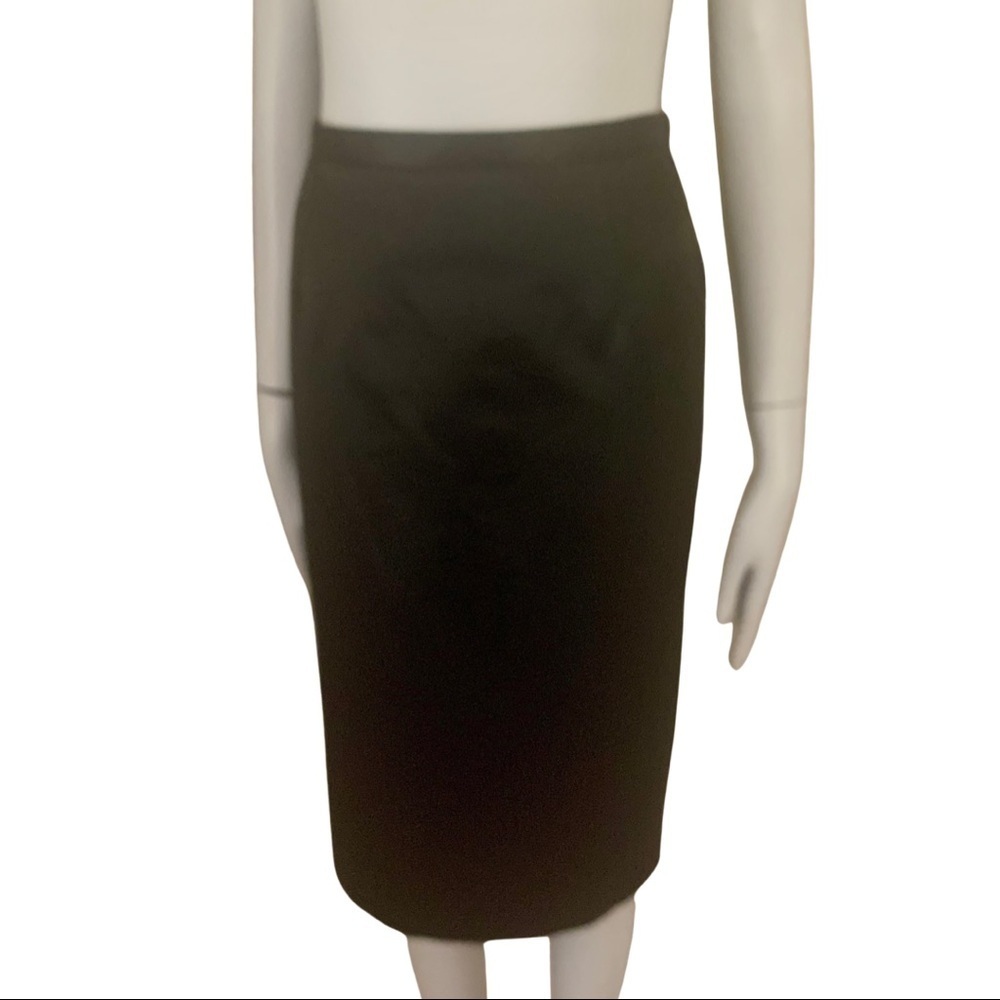 PEDRO DEL HIERRO Black Satin Pencil Skirt Silk Blend Size 42 (8)